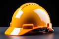 Engineer safety isolated yellow and orange helmet on a white background