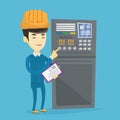 Engineer standing near control panel. Royalty Free Stock Photo