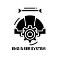 engineer system icon, black vector sign with editable strokes, concept illustration