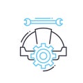 engineer system line icon, outline symbol, vector illustration, concept sign