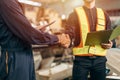 Engineer Team dealing cooperation shaking hand together. Engineering group worker enforce teamwork working project successful Royalty Free Stock Photo