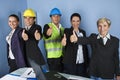 Engineer team giving thumbs up Royalty Free Stock Photo