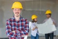 Engineer team working together in construction site Royalty Free Stock Photo