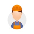 Engineer technician avatar head plain icon illustration