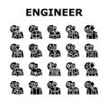 engineer technology work man icons set vector Royalty Free Stock Photo