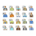 engineer technology work man icons set vector Royalty Free Stock Photo