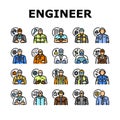 engineer technology work man icons set vector Royalty Free Stock Photo