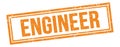 ENGINEER text on orange grungy vintage stamp