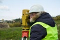 Engineer with theodolite