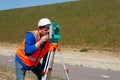 Engineer and Total station or theodolite