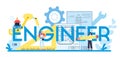 Engineer typographic header concept. Professional occupation to design and build Royalty Free Stock Photo
