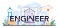 Engineer typographic header. Technology and science. Professional occupation Royalty Free Stock Photo