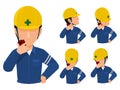 Engineer use walkies talkie Royalty Free Stock Photo