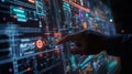 Engineer managing futuristic interface using holographic augmented reality for internet of things