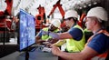 Engineer using SCADA desktop software
