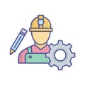 Engineer  Vector Icon which can easily modify or edit Royalty Free Stock Photo