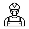 Engineer Wearing mask Vector Icon which can easily modify or edit