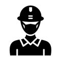 Engineer Wearing mask Vector Icon which can easily modify or edit