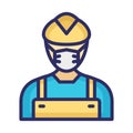 Engineer Wearing mask Vector Icon which can easily modify or edit