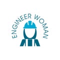 Engineer woman icon in trendy flat style isolated on white background Royalty Free Stock Photo