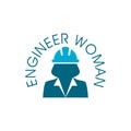 Engineer woman icon in trendy flat style isolated on white background Royalty Free Stock Photo