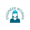 Engineer woman icon in trendy flat style isolated on white background Royalty Free Stock Photo