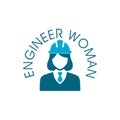 Engineer woman icon in trendy flat style isolated on white background Royalty Free Stock Photo