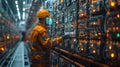 Engineer working on complex circuit boards generative ai