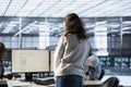 Engineer working in computer network security data center Royalty Free Stock Photo