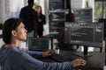 It engineer working on new user interface with online system Royalty Free Stock Photo