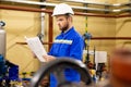 Engineer working with technical documentation Royalty Free Stock Photo