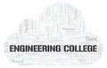 Engineering College typography word cloud create with the text only Royalty Free Stock Photo