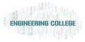 Engineering College typography word cloud create with the text only Royalty Free Stock Photo