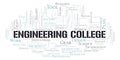 Engineering College typography word cloud create with the text only Royalty Free Stock Photo