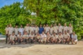 Engineering department staff in uniform posing for group photo