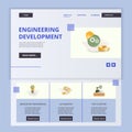 Engineering development flat landing page website template. Innovative engineering, automative, tech support. Web banner Royalty Free Stock Photo