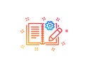 Engineering documentation line icon. Technical instruction sign. Vector