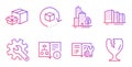 Engineering documentation, Technical algorithm and Return package icons set. Vector