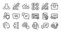 Engineering, Edit statistics and Stars line icons set. Vector