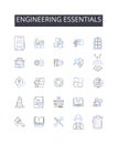 Engineering essentials line icons collection. Globalization, Internationalization, Trade, Logistics, Tariffs, Customs