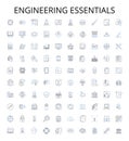 Engineering essentials outline icons collection. Engineering, Essentials, Design, Manufacturing, Engineering-Sciences