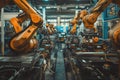 Factory utilizing robots for mass production of cars in the Engineering industry