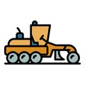 Engineering grader machine icon color outline vector Royalty Free Stock Photo