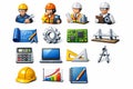 Engineering icons and construction tools Royalty Free Stock Photo