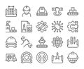 Engineering icons. Engineering and Manufacturing line icon set. Vector illustration. Editable stroke.