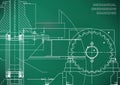 Engineering illustrations. Blueprints. Mechanical drawing