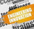 Engineering Innovation on White Wall. Wordcloud Concept. Royalty Free Stock Photo