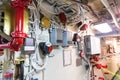 Engineering interior of aircraft carrier