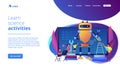 Engineering for kids concept landing page. Royalty Free Stock Photo