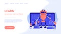 Engineering for kids concept landing page. Royalty Free Stock Photo